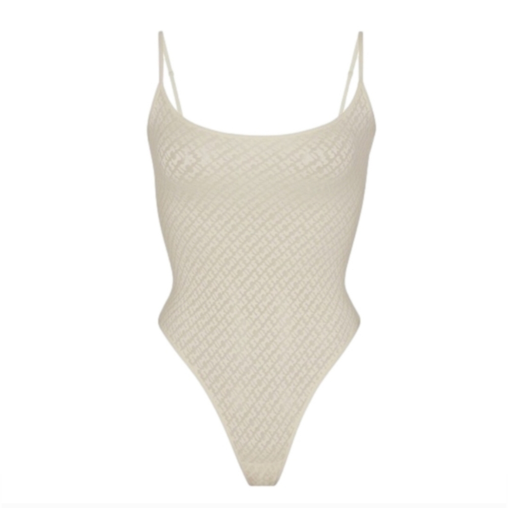 Skims logo mesh cami bodysuit/ 3X/ Bone NWT